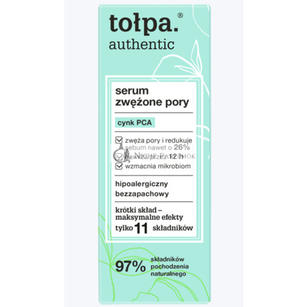 Tołpa 97% Természetes Pórusösszehúzó Szérum Cink PCA-val és Mikrobiom Védelemmel