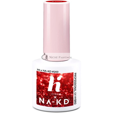Hi Hybrid 203 Rote Elemente Glitter UV Gel Nagellack 5ml