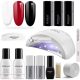 SEMILAC Liebe Mich Professionelles Gel Nagel Starterset mit UV Nagellampe und 3 Soak Off Nagellack Farben - Klassisch