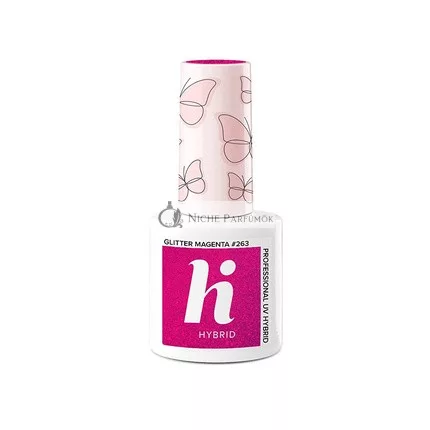 Hi Hybrid Félig Tartós UV Gél Csillámos Körömlakk Magenta 5ml