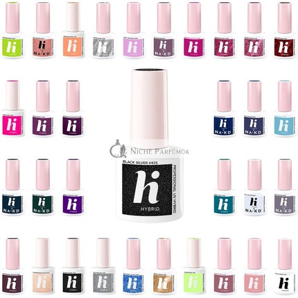 Hi Hybrid UV Gelnagellack in Beliebtem Beige, Blau, Braun, Pink, Gelb, Gold, Grün, Grau Farben, 5ml, 425 Schwarz Silber
