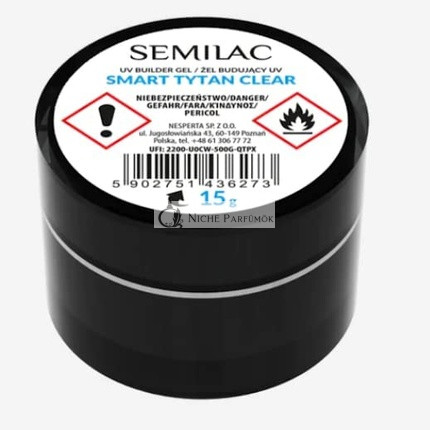 Semilac Smart Titan Clear Körömépítő Erős, Tartós Körmök és Köröm Művészethez, 15g