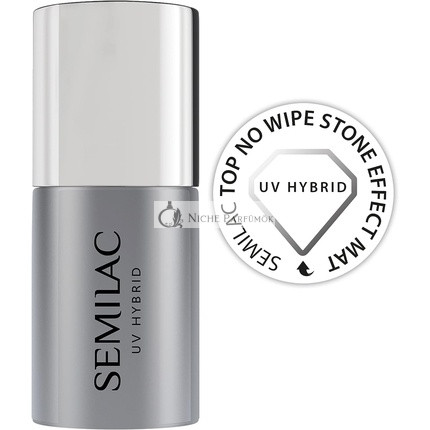 T12 Semilac No Wipe Matt Stone Effect Top Coat UV Gel Lakk 7ml