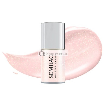 Semilac One Step Hybrid Körömlakk 3in1 Meztelen Csillám Rózsaszín 5ml