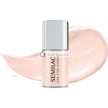 Semilac One Step Hybrid Nagellack 3-in-1 Glitter Pfirsich 5 ml