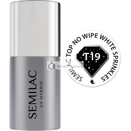 Semilac T19 Top No Wipe Fehér Szórt 7ml