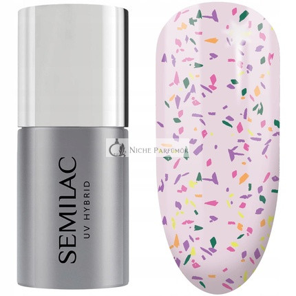 Semilac UV Nagellack Top No Wipe Matt Lila Galaxie, 7 ml