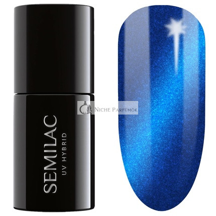 Semilac UV Hybrid Nagellack 466 Blau Seidenpyjama 7ml - Seiden Effekt Kollektion