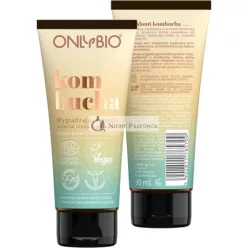   ONLYBIO Kombucha Beruhigende Mattierende Gesichtsmaske Anti Akne Anti Mitesser mit Grüner Ton Zitrusöl Aloe Vera - Natürlich Vegan und Pflanzenbasiert