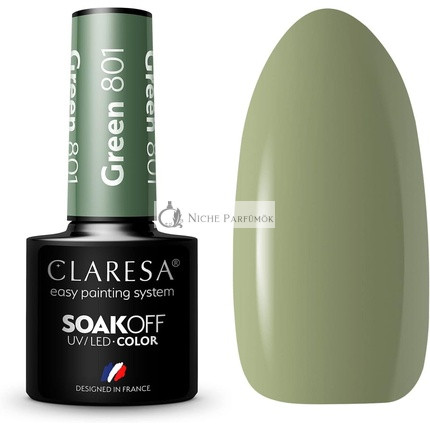 Claresa UV LED Nagellack Kollektion Hybrid Maniküre Soak Off Grüner Farbton Nr. 801 5ml