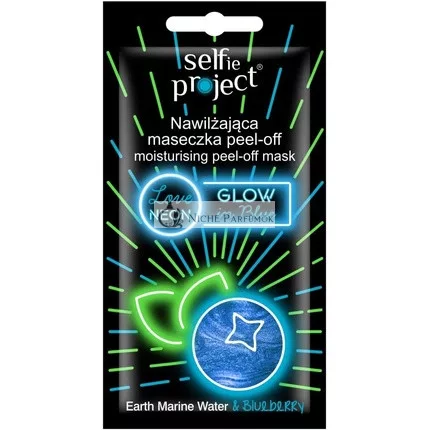 Selfie Project Feuchtigkeitsspendende Neon Peel-Off Maske #GlowInBlue 10ml
