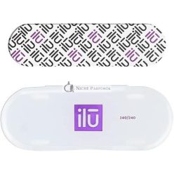   T4B ILU Professzionális Mini Körömreszelő Egyenes 240/240 Természetes Akril Zselé Körmökhez Táskával