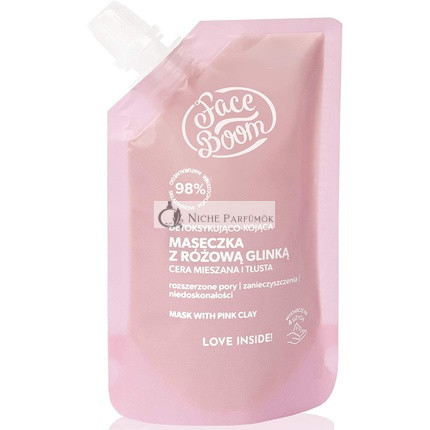 Body Boom Gesichtsmaske mit rosa Tonerde, entgiftend und beruhigend für alle Hauttypen 40g