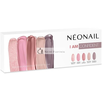 NEONAIL I am Confident Set 5X UV Nagellack 3ml, Farben von Pink, Beige und Grau