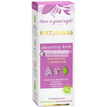 Naturikke Velvet Cream Before Sleep Bakuchiol és Squalane, 50ml