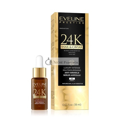 Eveline Cosmetics Prestige 24k Schnecke & Kaviar Gesichtsserum mit Mehreren Nährstoffen, 18ml