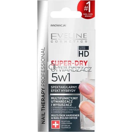 Eveline Körömterápia 5 az 1-ben Szuper Száraz Top Coat és Expressz Körömlakk Szárító, 12ml