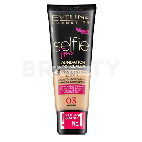 Eveline Selfie Time 2in1 Foundation & Concealer langanhaltendes Make-up 2in1 03 Vanilla 30 ml