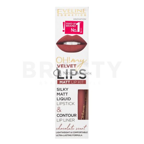 Eveline OH! My Velvet Lips Matt Lip Kit Lippenset für einen matten Effekt 13 Brownie Biscotti 4,5 ml