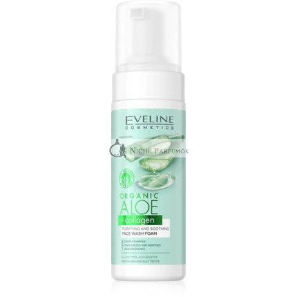 Eveline Organisches Aloe + Kollagen Reinigungs- und Beruhigungs-Gesichtswasch-Schaum, 150ml