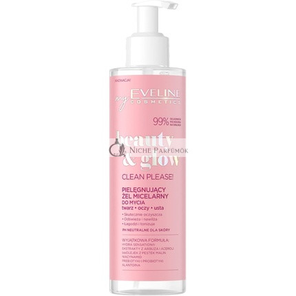 EVELINE Beauty & Glow Clean Please! Kondicionáló Micellás Gél Arcra, Szemhéjra és Ajkakra, 200ml