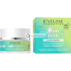   Eveline Cosmetics My Beauty Elixir Glow Berry Ragyogó Nyugtató Krém Anti Wrinkle Hidratálja Táplálja Áfonya Organikus Vegán Formula 98% Természetes Alá Smink 50ml