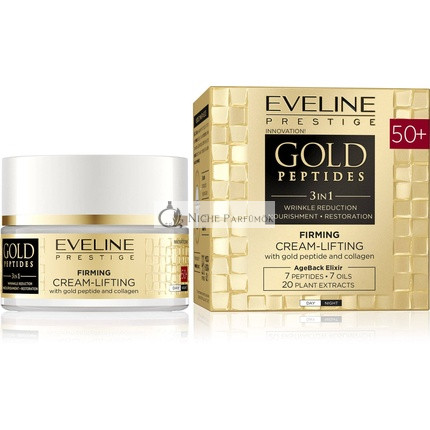 Eveline Arany Peptidek 3in1 50+ Firmáló Tápláló Krém, Lifting Kollagén, 50ml