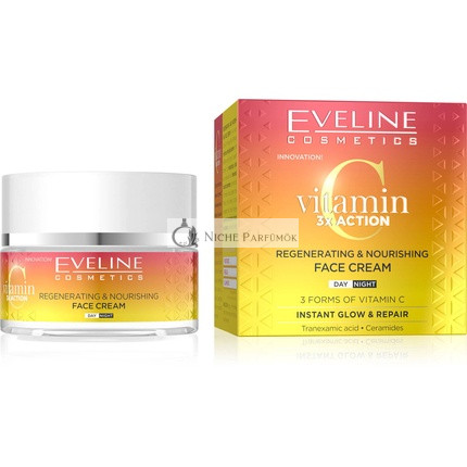 Eveline Vitamin C 3xAction Regeneráló Tápláló Nappali Éjszakai Arckrém, 50ml