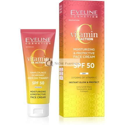 Eveline C-vitamin 3x Hatású Hidratáló Védő Nappali Krém SPF50, 30ml