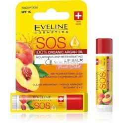   Eveline SOS Nährende Regenerierende Lippenbalsam für Tmavé a Rukavice mit Pfirsich SPF15
