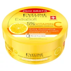   Eveline Extra Soft Aufhellende Creme für Gesicht und Körper 5% Vitamin C + Niacinamid