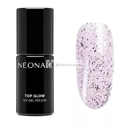 NEONAIL UV Körömlakk Fedőlakk Gél UV Top Glow Ezüst Pöttyökkel, 7.2ml