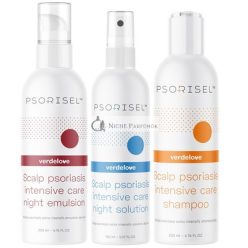   Psorisel Psoriasis Kezelő Csomag - Tartalmaz Sampon, Emulziót és Folyadékot a Fejbőr Kezelésére