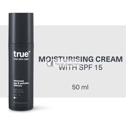 True Men Bőrápolás Hidratáló Nappali Krém SPF 15 Fejlett Kor és Szennyezés Védelem 50ml