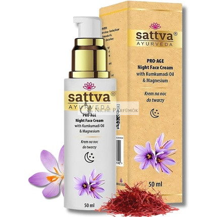 Gesichtscreme Anti-Falten Pro-Age Nachtcreme mit Kumkumadi-Öl & Magnesium Feuchtigkeitsspender