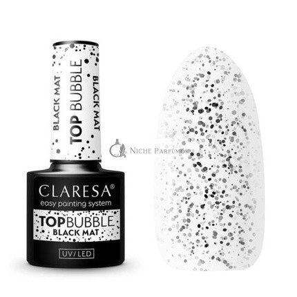 Claresa Nagel Top Coat Bubble Schwarz Matt No Wipe UV LED