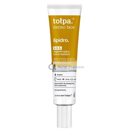 Topa Dermo Arc Lipidro Gazdag Regeneráló SOS Krém-Balzsam Az Arcra, Szemekre és Ajkakra, 40ml