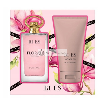 Bi-Es Floral Parfüm und Duschgel Set - 90ml Parfüm & 150ml Duschgel