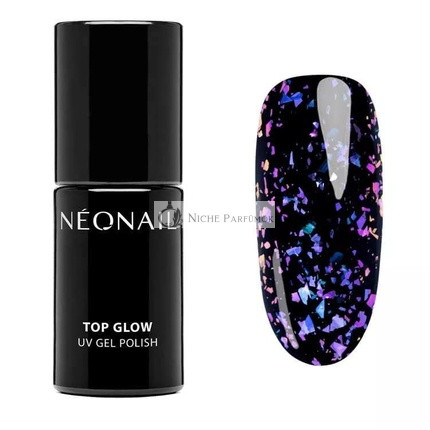 NEONAIL UV Nagellack Top Coat Gel UV Top Glow Violet Aurora Flakes 7,2 ml