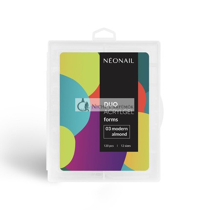 NEONAIL Duo Acryl-Gel Formen Doppelte Nagel Formen Set 120 Nagel Tipps Poly UV Gel Künstliche Nägel Doppelte Nagel Formen 12 Größen für Nagelverlängerungen Modernes Mandel 03 - Packung mit 120