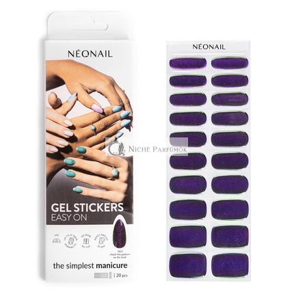 NEONAIL UV-Gel-Sticker Einfach Anzuwenden M02 Lila, 15 Muster Nagelsticker, Nagellackstreifen, Gel-Nagelsticker, Fuß- und Handnagelsticker, Nageldekoration