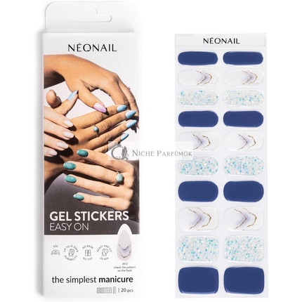 NEONAIL UV Gel Aufkleber Einfache Anwendung M10 Blau Glitzer 15 Muster Nagelaufkleber Nagellackstreifen Gel-Nagelaufkleber Aufkleber für Füße und Hände Nageldesign Dekoration
