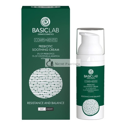 BasicLab Dermokosmetik Prebiotische beruhigende Tages- und Nachtcreme für das Gesicht, 50 ml