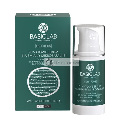 Basiclab Esteticus Spot Serum für mikro-entzündliche Veränderungen 15ml - AHA BHA, Azelainsäure, Carnitin, Cica