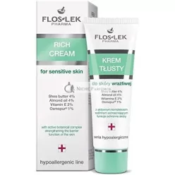   Floslek Pharma Hypoallergene Reichhaltige Creme für Hypersensible Haut mit Mandelöl, 50 ml