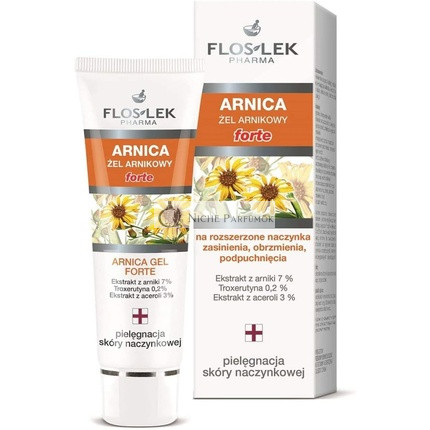 Floslek Arnica Gél Kiterjedt Hajszálerek, Bőrpír, Zúzódás és Duzzanat Ellen 50ml