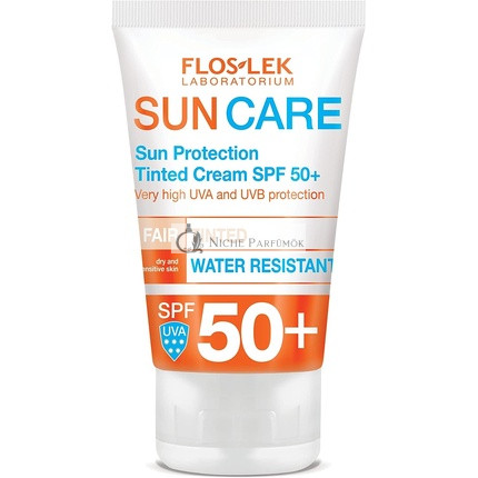 FlosLek Tönende Gesichtscreme SPF 50+, Reduziert die Sichtbarkeit von Hautunreinheiten, 50ml