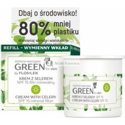   Floslek - Zöld a bőrnek Zöld zöldségek krém zellerből nappali SPF15 ásványi szűrővel