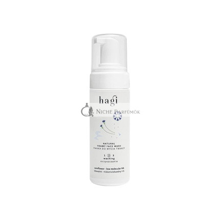 Hagi Natürlicher Gesichtsreinigungs-Schaum mit Hyaluronsäure, Algen, Kornblumen und Betaine 150ml