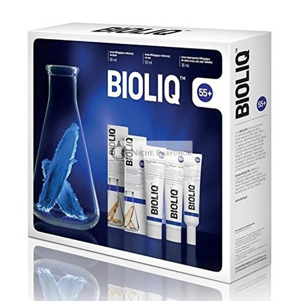 BIOLIQ 55+ Lifting- und Pflegeset mit intensivem Lifting-Creme für Augen, Mund, Hals und Décolleté, 50ml/50ml/30ml
